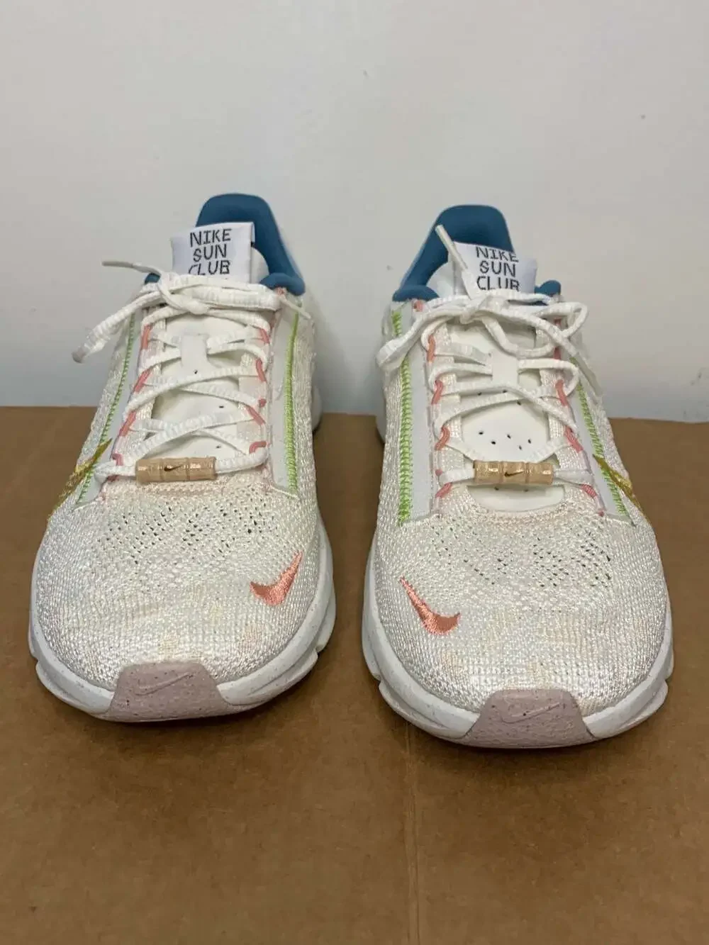 Nike Women’s 9 SuperRep Go 3 Flyknit Sneakers White Ivory DV1743-171 Tan Blue